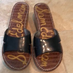 Sam Edelman Reid wedge black patent sandals